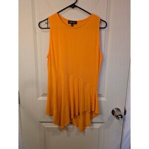 Women's Melissa Paige Asymmetrical Hem Orange Small